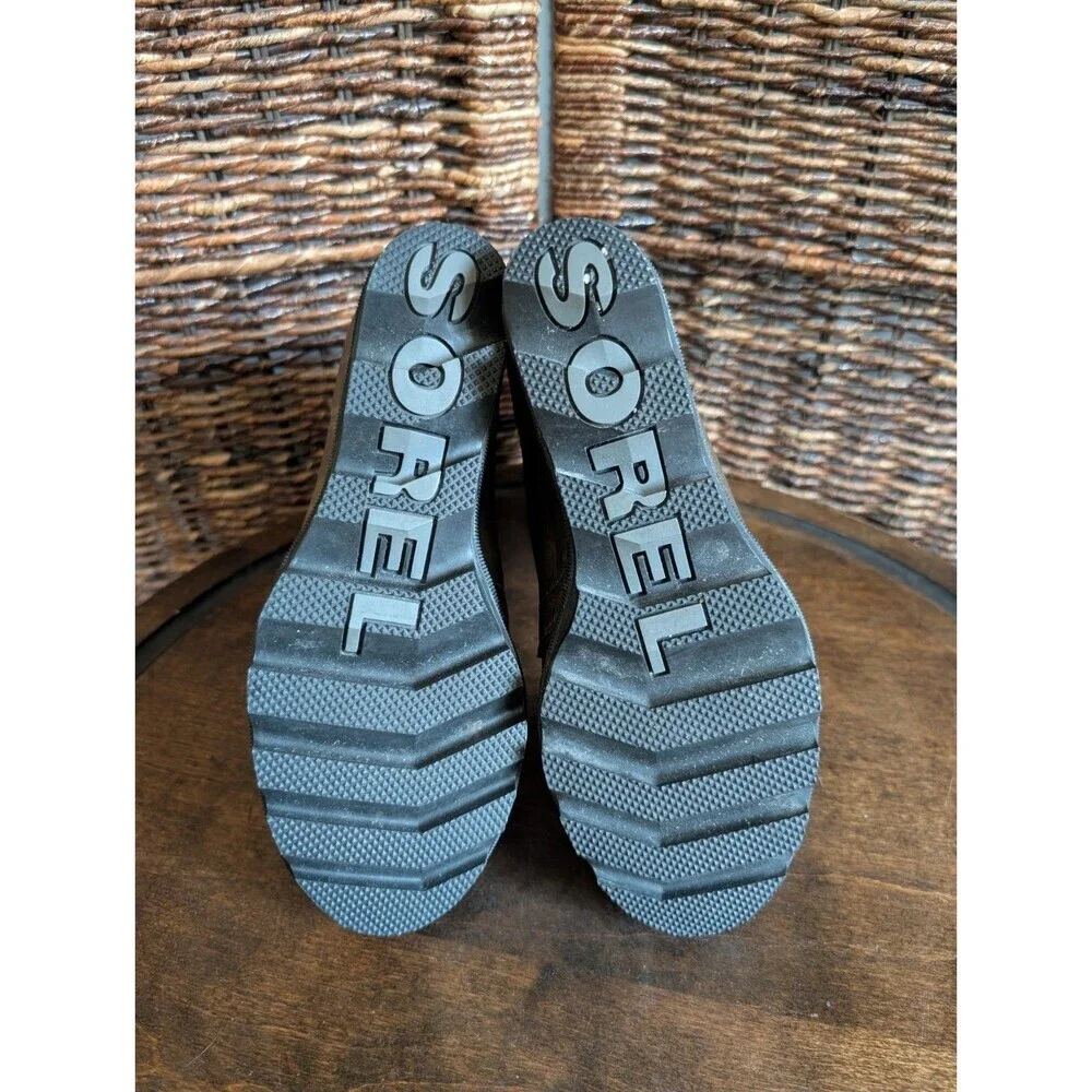 Sorel Joan of Arctic Wedge II Ankle Boots Leather Women's 7.5 Green Winter Fall